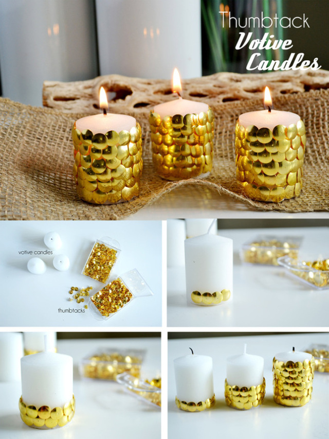 New years thumbtack candles