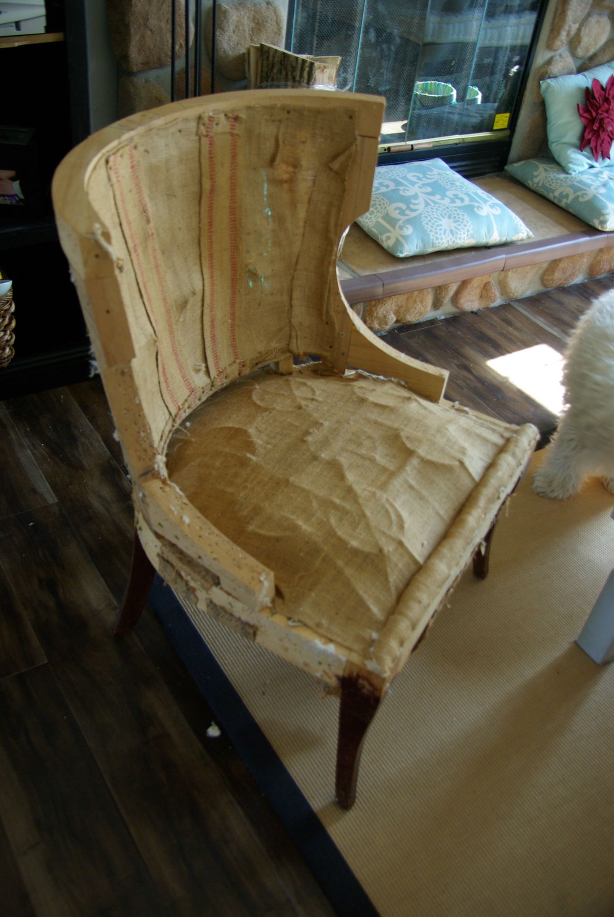 No sew chair reupholster tutorial 3