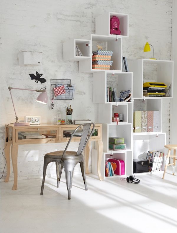 Nordic office design box shelves