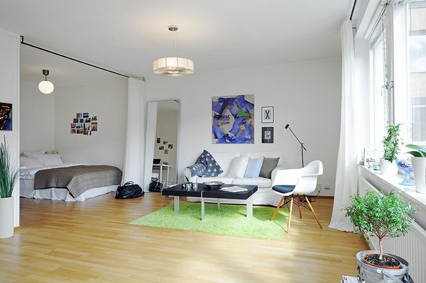 10 Small One Room Apartments Featuring A Scandinavian Décor