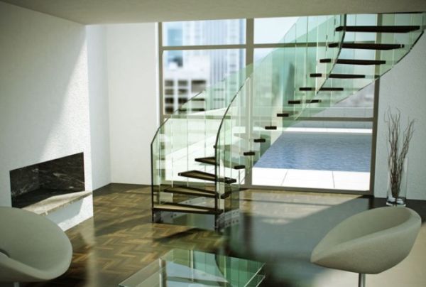 Only glass staircase