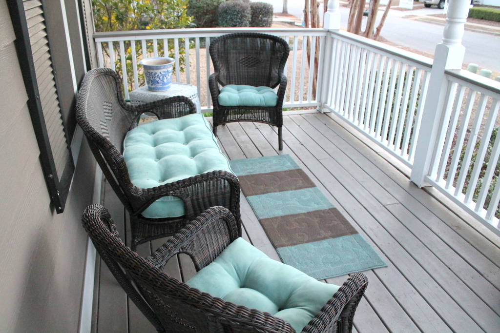 Painted patio rug