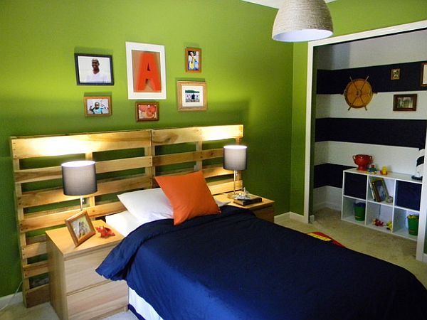 Pallete boys wooden headboard