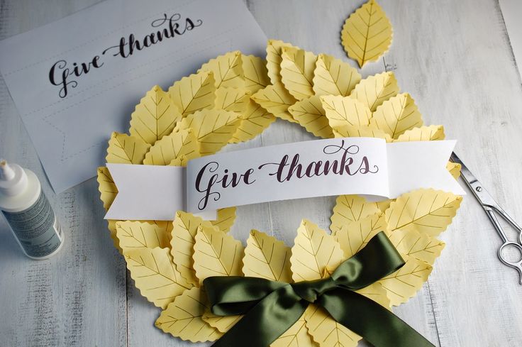 paper leaf calligraphy fall wreath