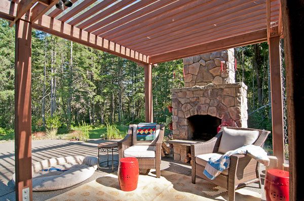 Pergola fireplace design