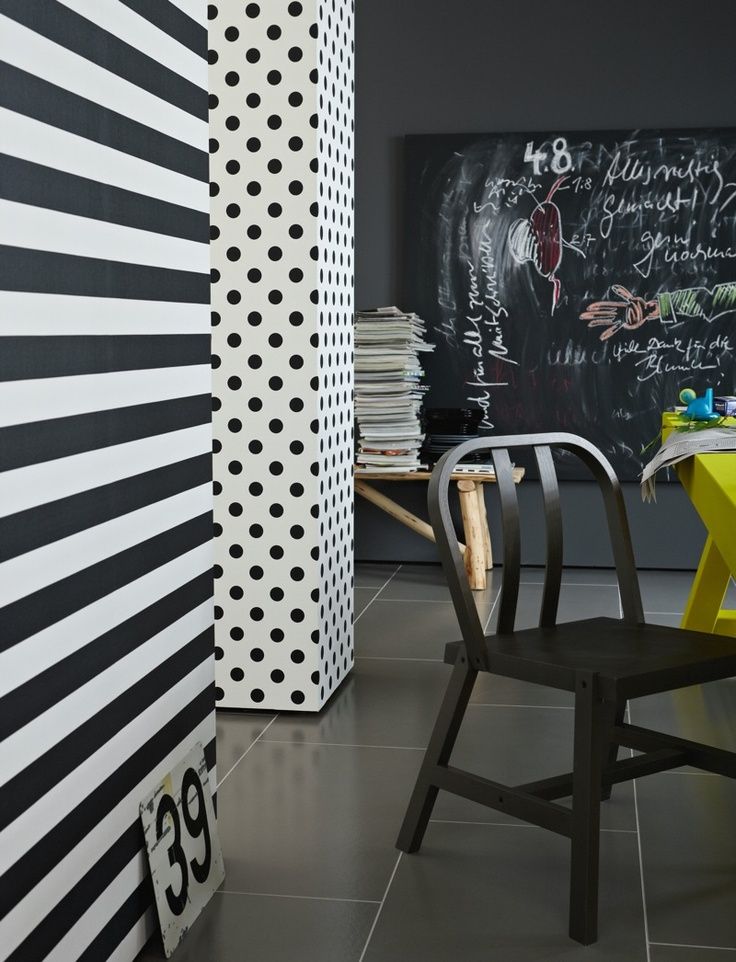 Polka dots wall and striped design