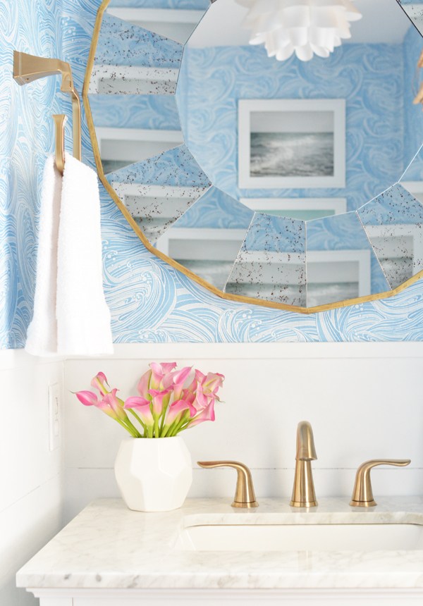 powder-room-makeover with blue