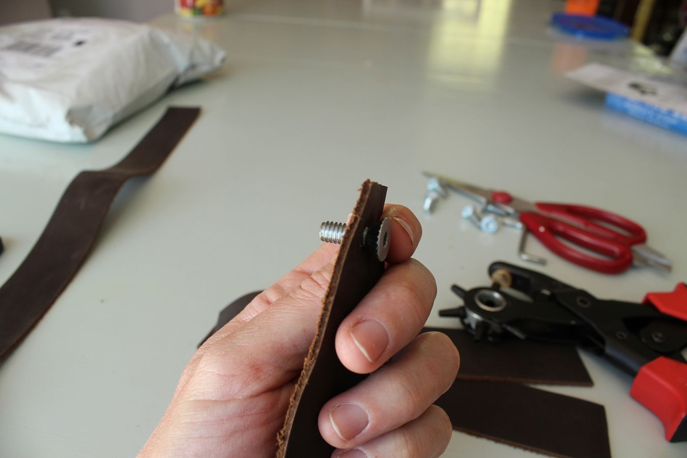 Prepare the leather straps