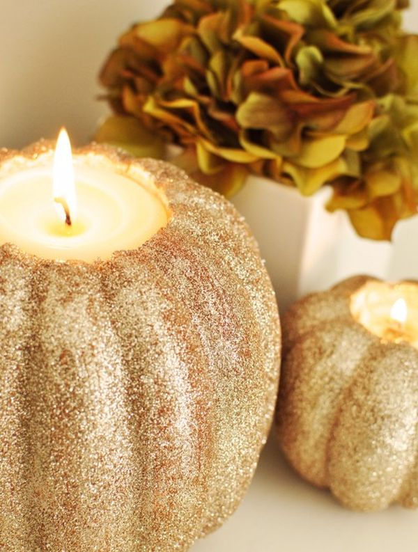 Pumpkin candle holder