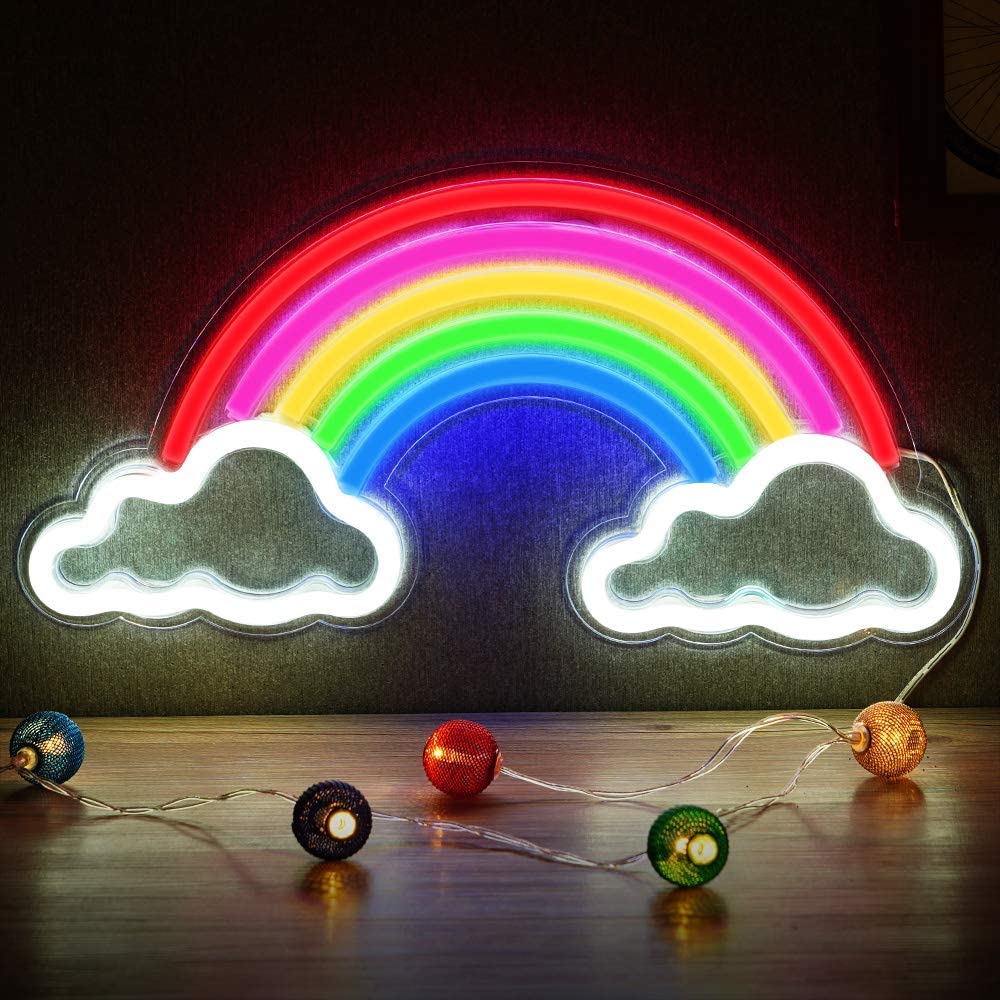 Rainbow neon sign