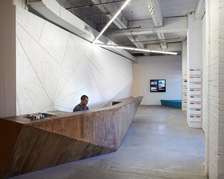 Reception desk geometric design