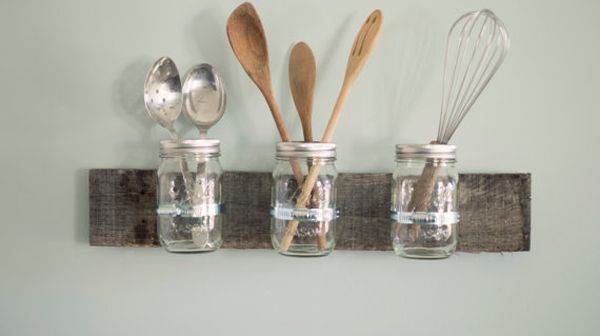 Reclaimed wood jars