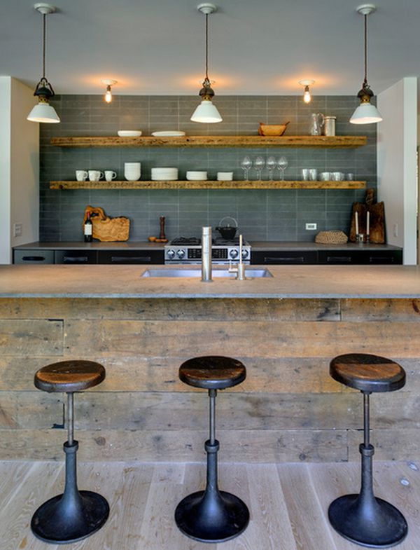 Reclaimed wood kitchen bar