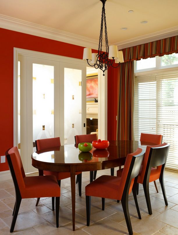 Red shade dining chairs