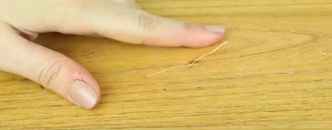 repair a scratch on wood furniture using a walnut piece