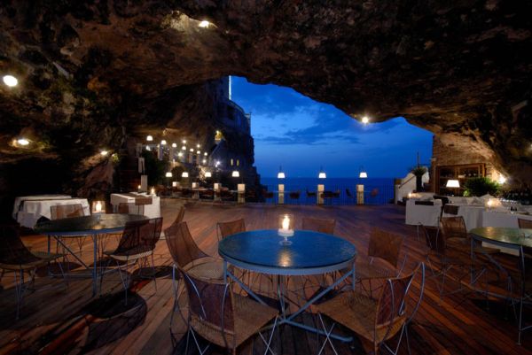 Restaurant inside a cave cavern itlay