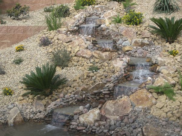 Rocks water garden design