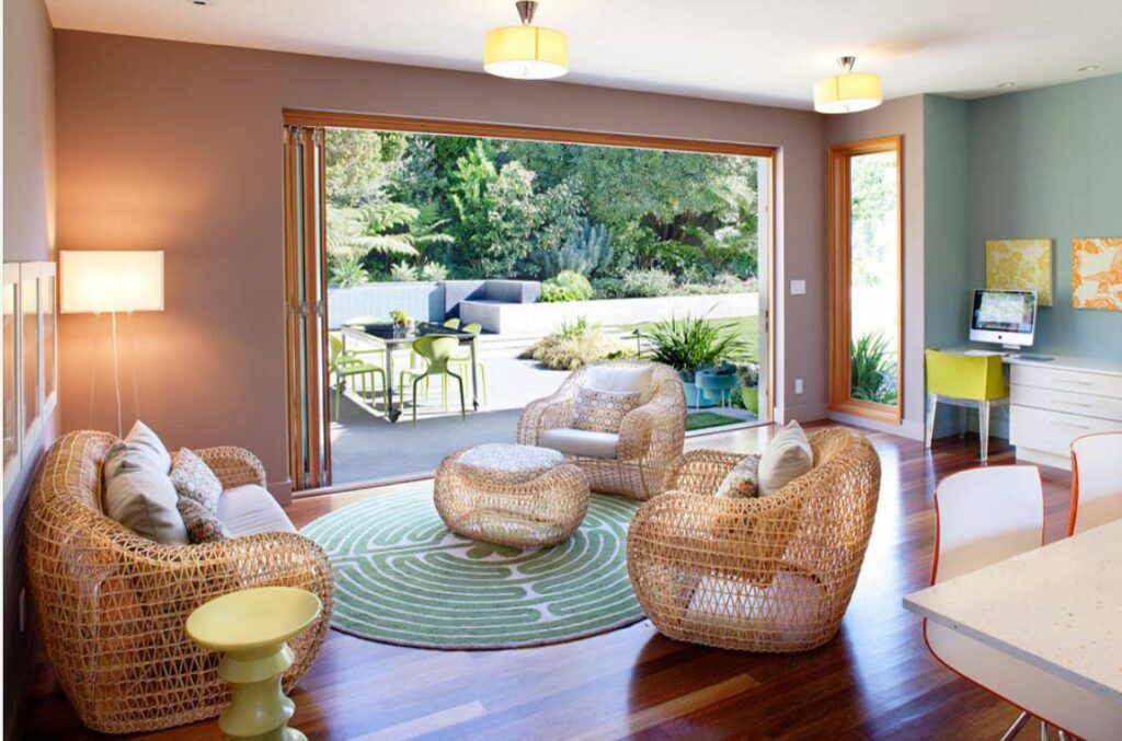 A round living room rug is not unheard of.