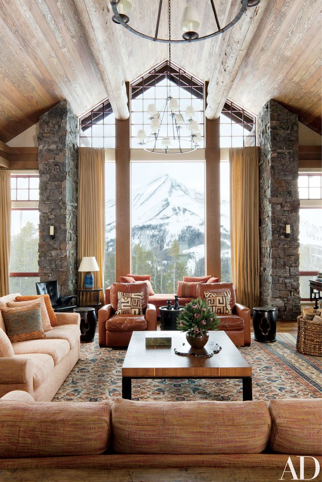 Living room with open windows