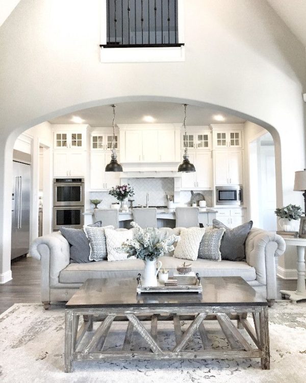Rustic Living room with wehathered grey