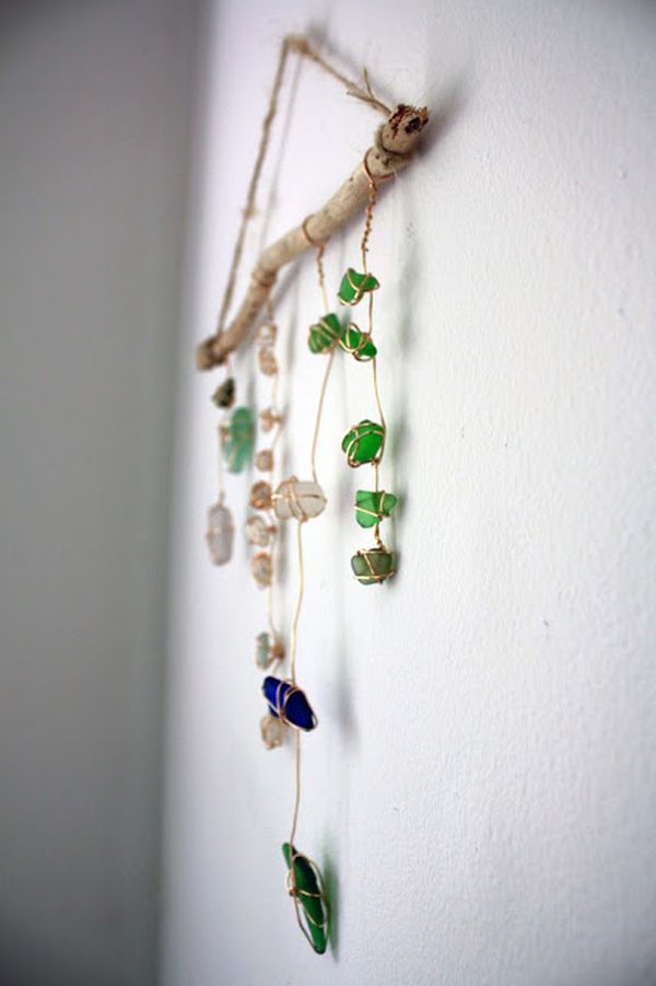 Sea glass hanging