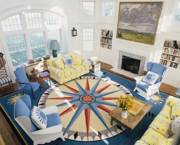 Custom made rug with a nautical theme