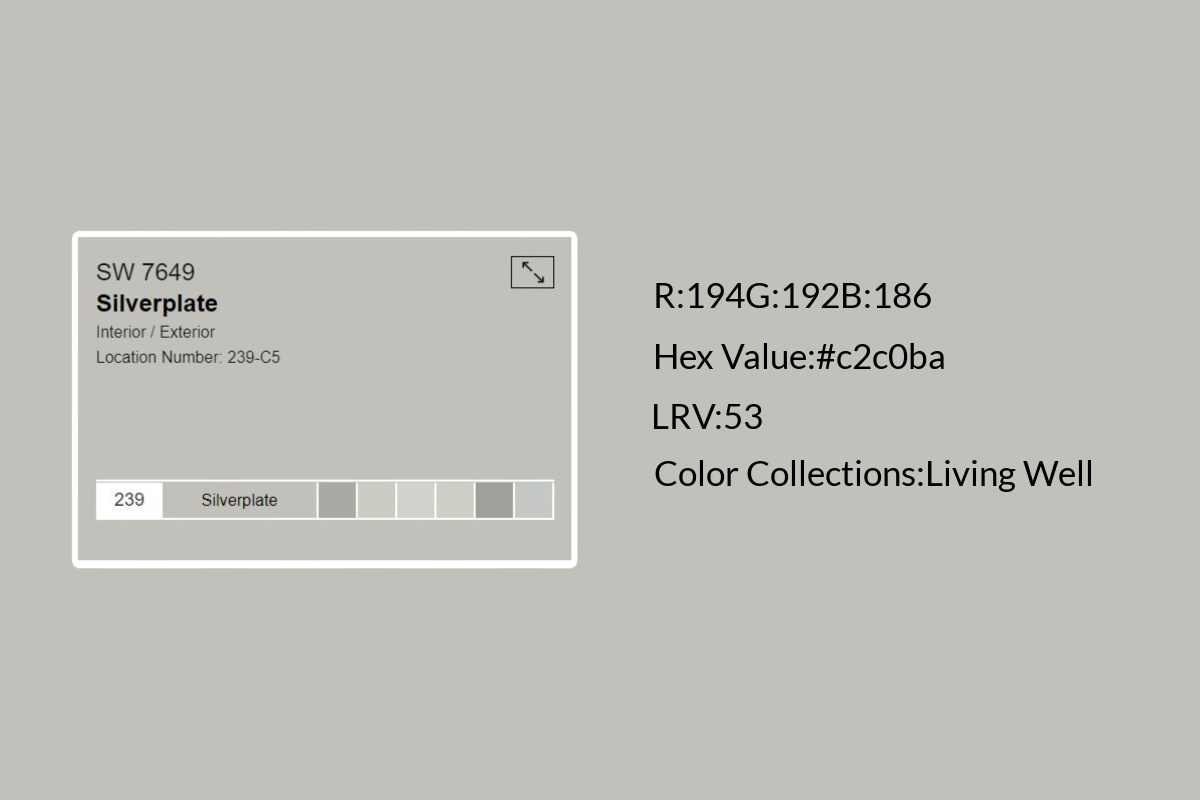 Sherwin Williams Silverplate Neutral Gray Paint Color