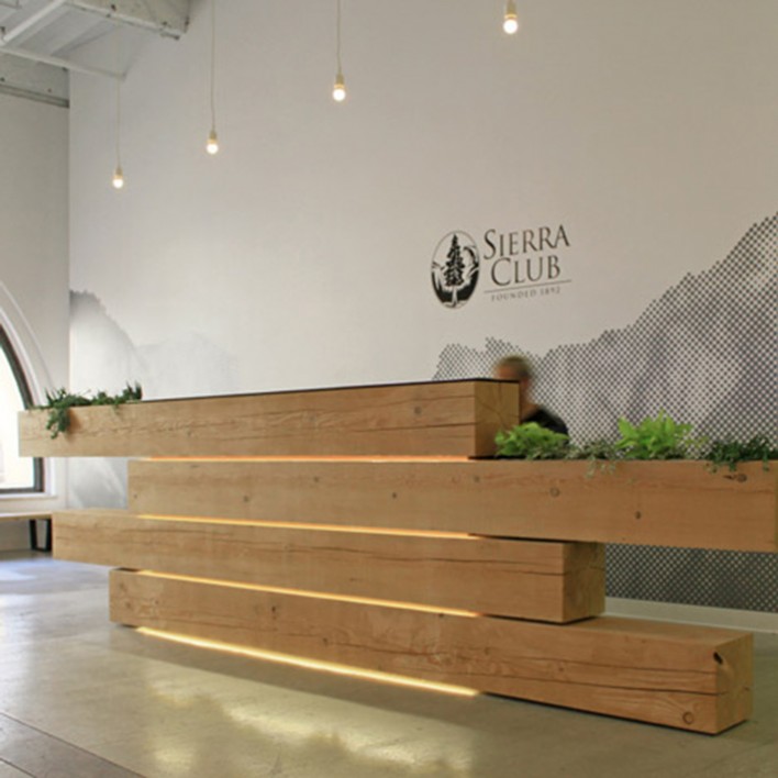 Sierra club wood reception desk