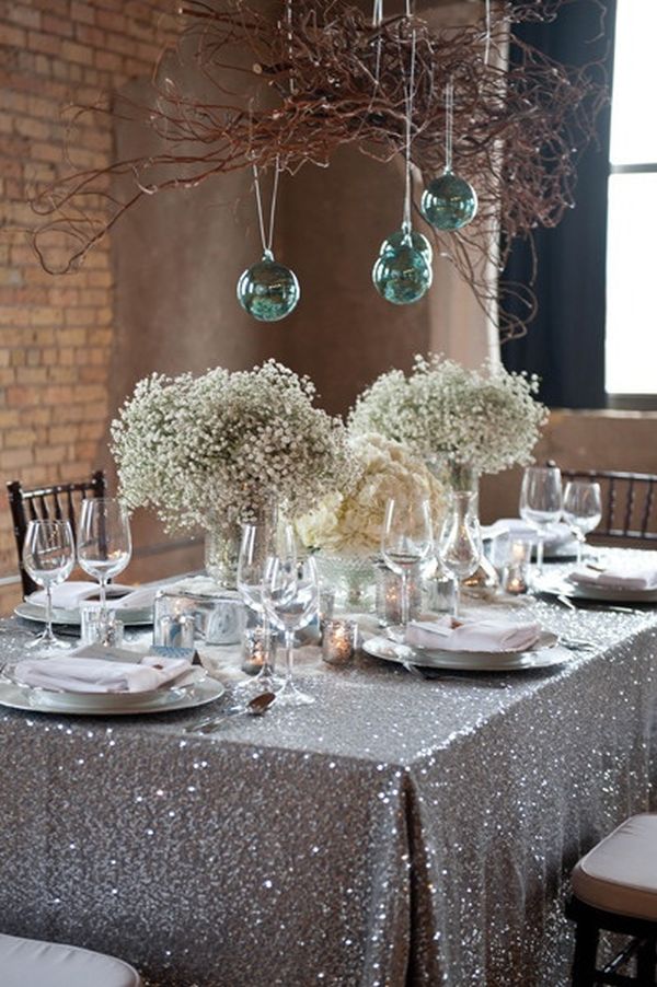 Silver new years party decoration