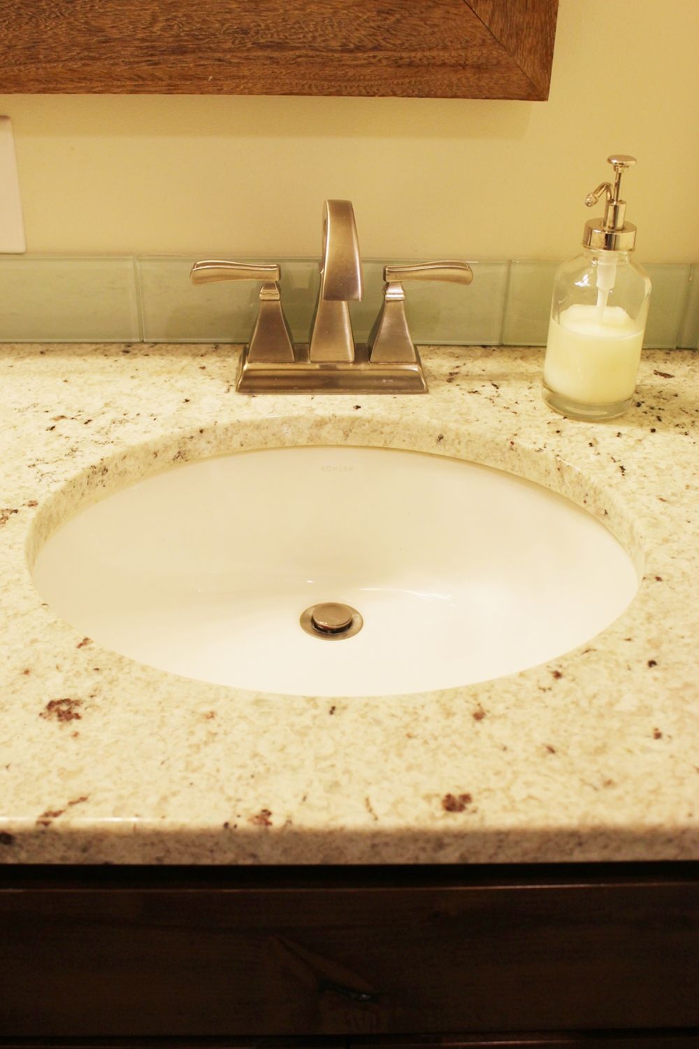 simple under-mount sink and contemporary faucet fixtures