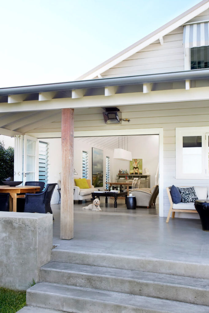 small Porch with polished concrete floor