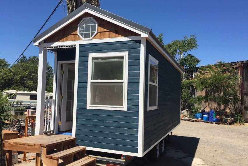 Small blue beach home