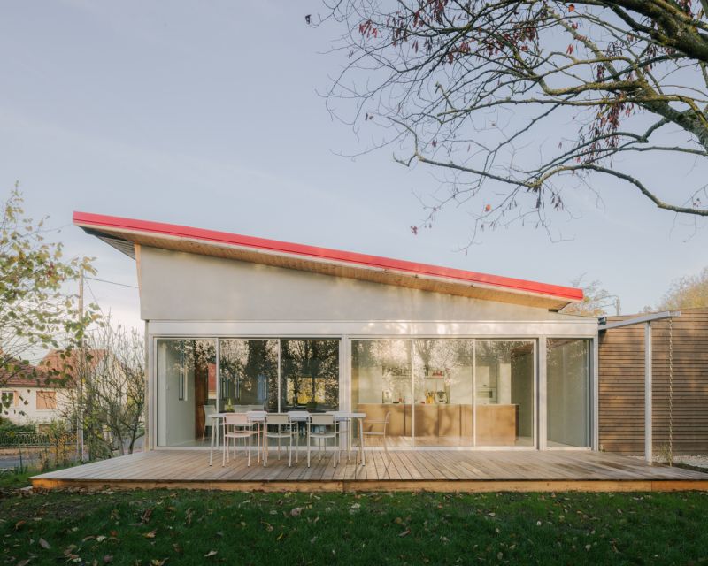 A deck allows the indoor living areas to be extended outside