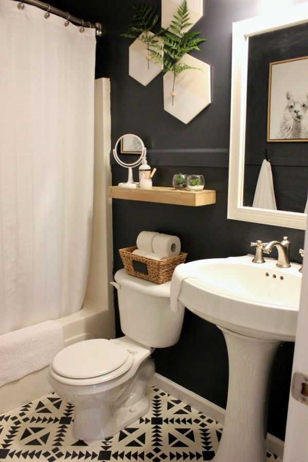 A small bathroom remodel design with depth and character