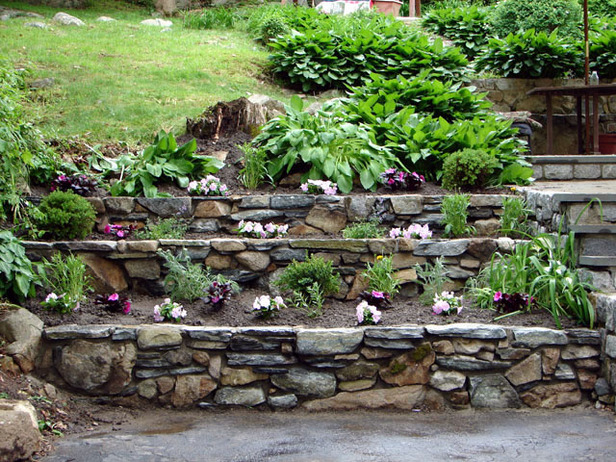 Small rocks retaining walls