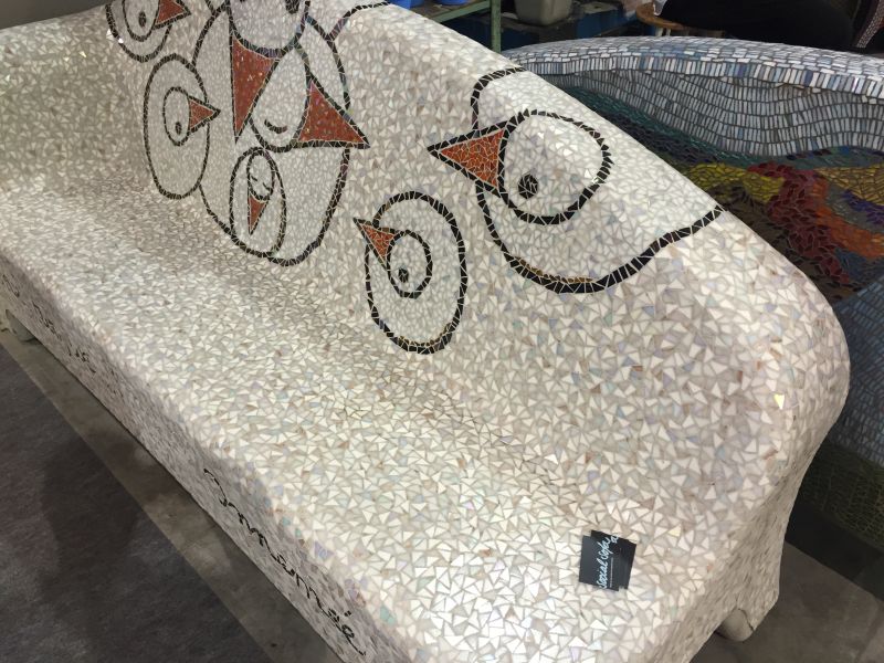 social Sofa mosaic design detail