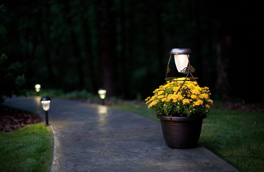 Solar powered outdoor lights