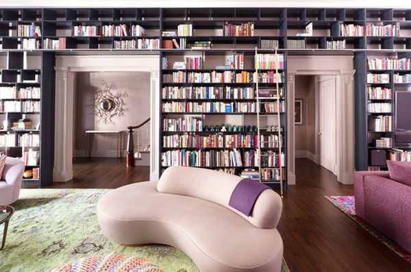 Space above door bookshelf decor