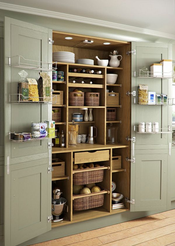 Space inside the pantry door storage