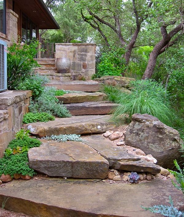 Stairs boulders rocks