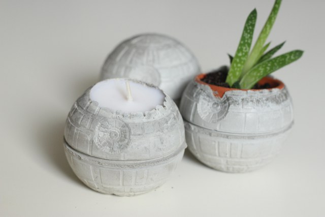 star wars concrete death star candles