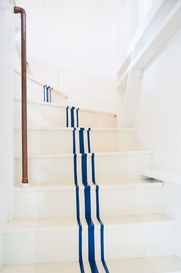 Striped blue white stairs