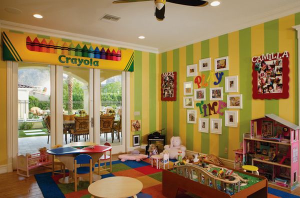 Striped walls for playroom