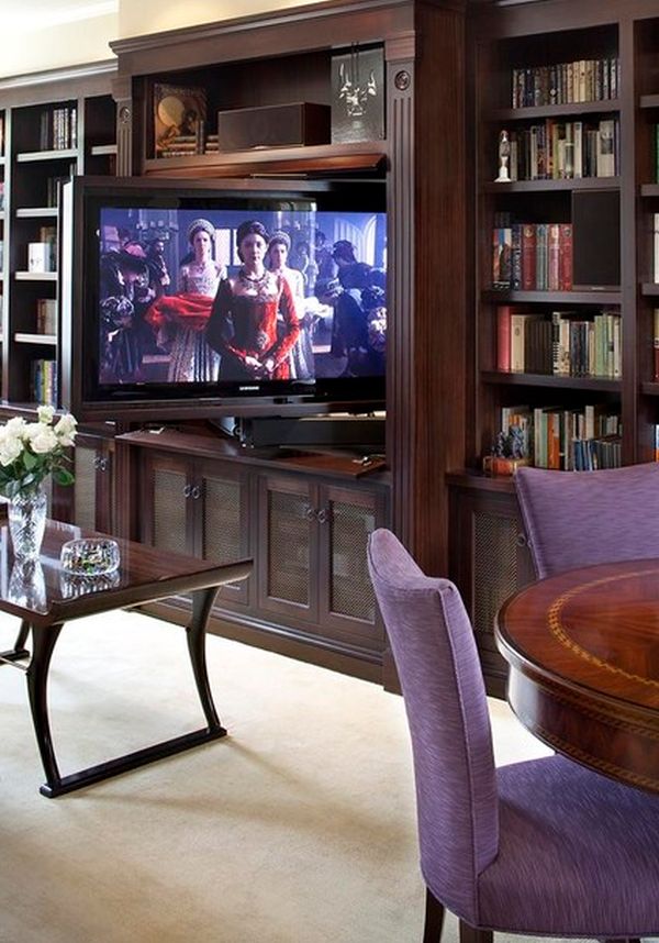 Swivel pull out tv stand