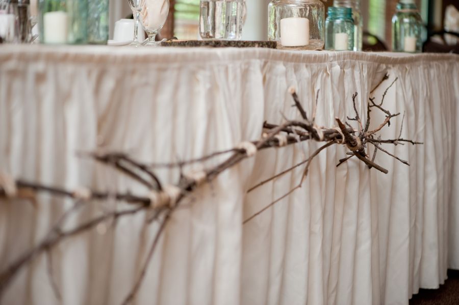 Tree branches as table decorations