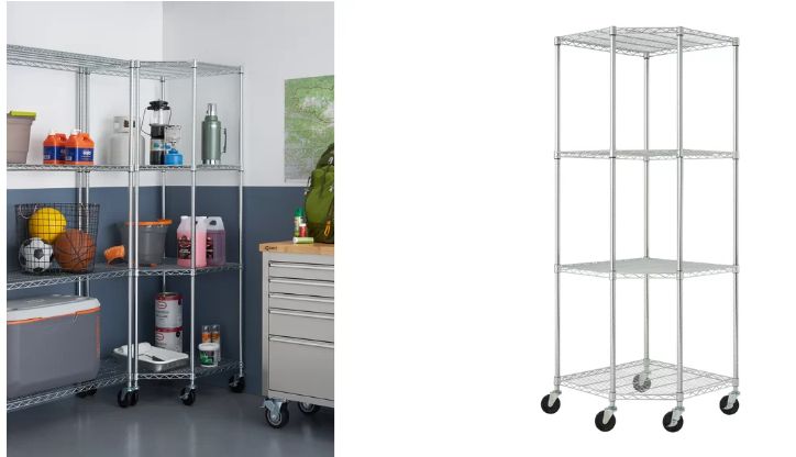 tall stainsless steel storage rack