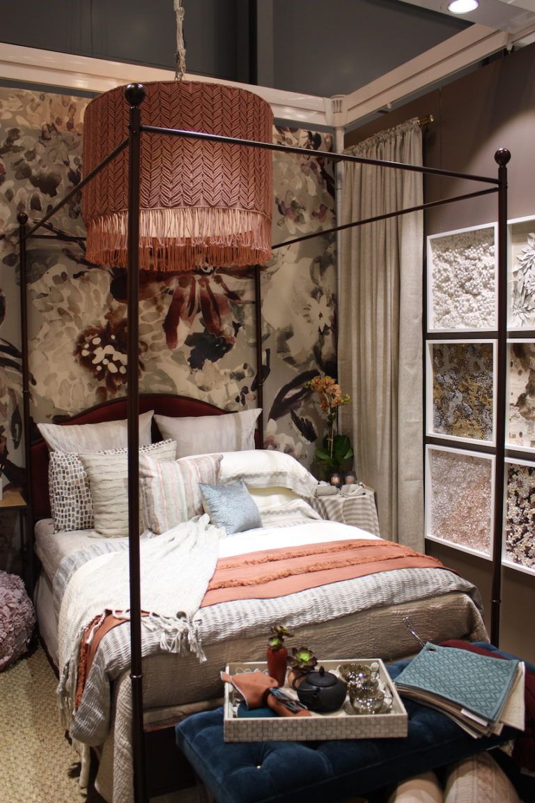 The eclectic collection is casual yet creates a luxe bedroom environment.
