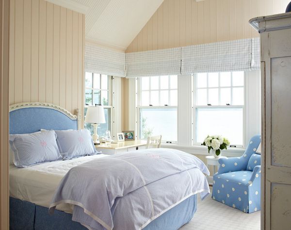 Themed beach bungalow bedroom dots armchair design