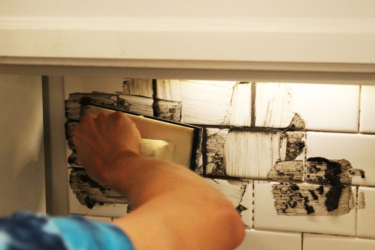 tile float to apply the grout