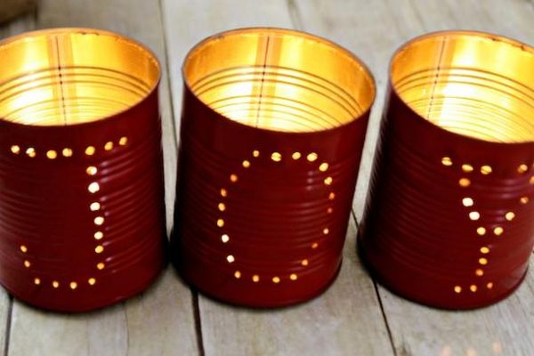 Tin candle holders